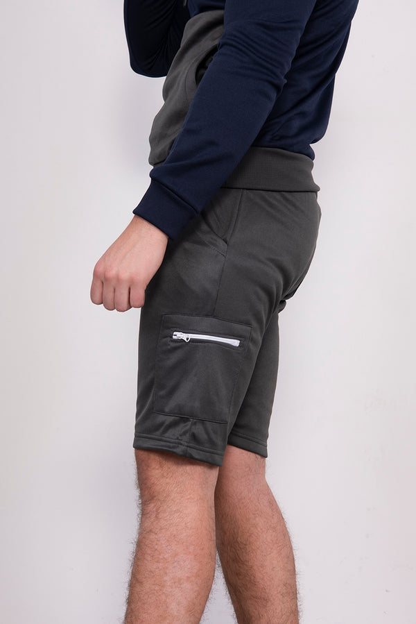 Mens Navy Two Tone Half Zip Short Set