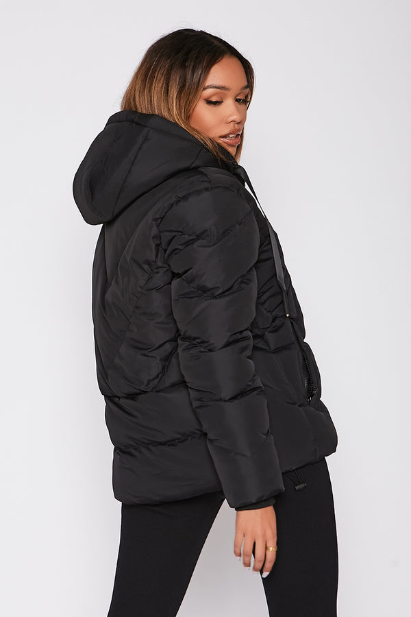 Black Puffer Hooded Coat - Pre Order 