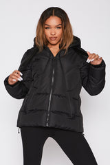 Black Puffer Hooded Coat - Pre Order 