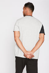 Charcoal with Grey Marl Spliced Tee 