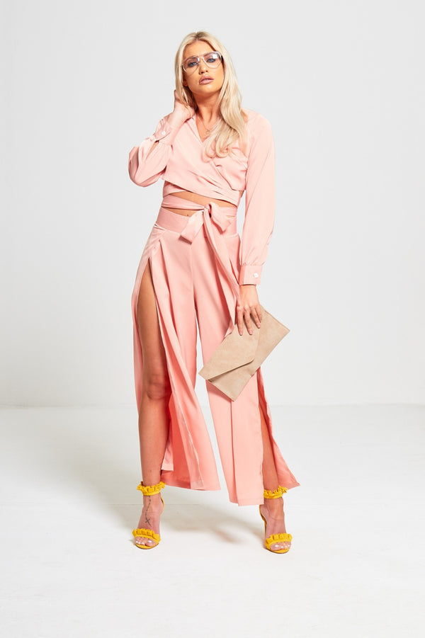 Nude Suede Leather Luxe Clutch Bag