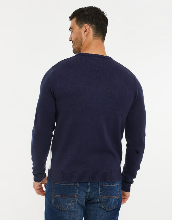 Mens Navy England Football Festive Jumper
