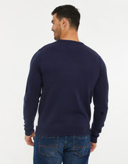 Mens Navy England Football Festive Jumper