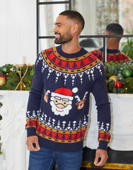 Mens Navy Oslo Christmas Jumper
