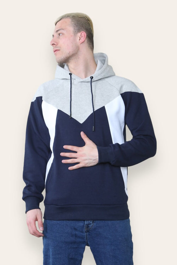 Mens Navy Oversized Pullover Hoodie