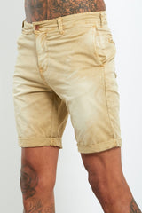  Mens Stone Faded Turn Up Shorts