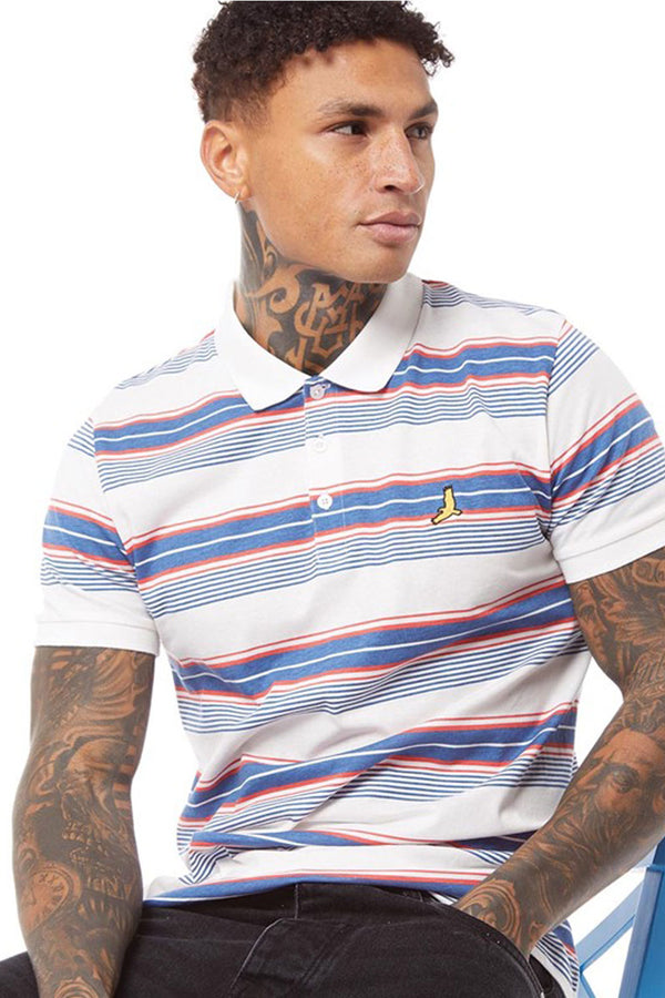 Mens White Universal Polo Striped T-Shirt