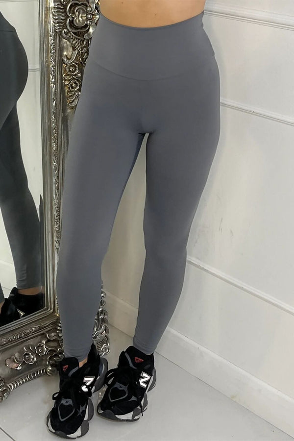  Dark Grey High Waisted Seamless Sculpting Gym Leggings