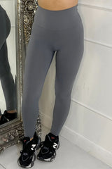  Dark Grey High Waisted Seamless Sculpting Gym Leggings