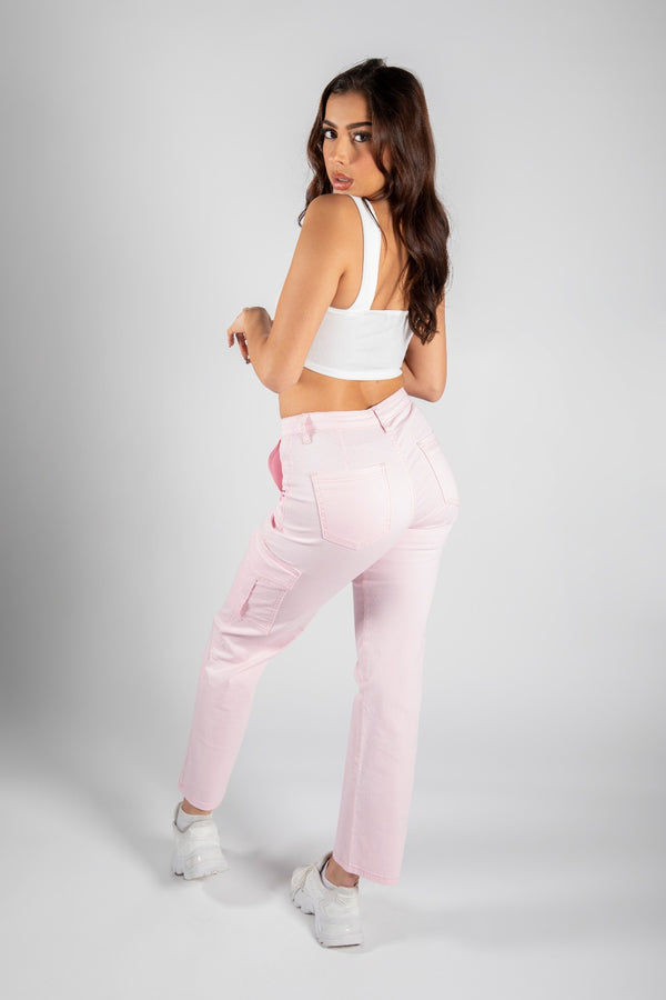 Baby Pink Cargo Trousers 