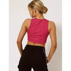Hot Pink Princess Ribbed Crop Top