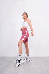 Pink Double Stripe Cycling Shorts