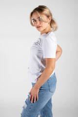 White Cotton Smiley Face Embroidered T-Shirt