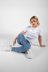 White Cotton Smiley Face Embroidered T-Shirt