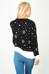 Plus Size Black Reindeer Knitted Christmas Jumper